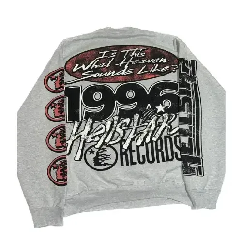 Grey Hellstar Studios Records Crewneck Sweatshirt