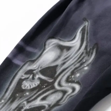 Black Hellstar Airbrushed Skull Sweatpants (Flare Bottom)