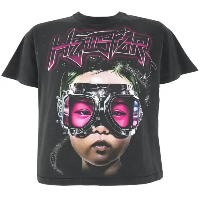 Hellstar Future Pink Goggles Black Washed Tee