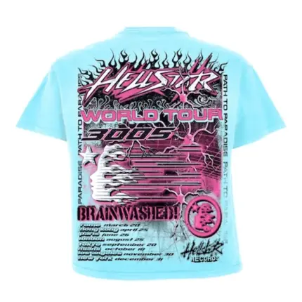 Hellstar Neuron Tour T-Shirt Light Blue