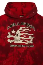 Hellstar Sports Red Tye-Dye Skull Hoodie