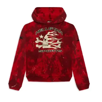 Hellstar Sports Red Tye-Dye Skull Hoodie