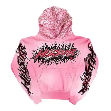 Pink Hellstar Brainwashed With Brain Hoodie