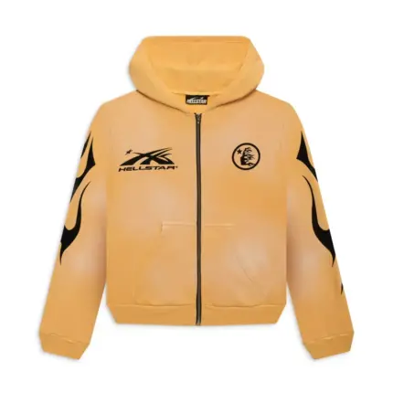 Yellow Hellstar Sports Zip-Up Hoodie